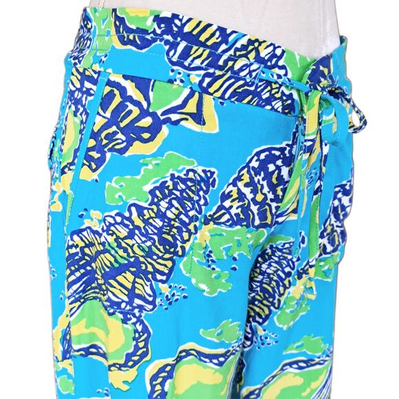 LILLY PULITZER Pippa Palazzo Beach Pant Sound the Horn Turquoise Seashell - Picture 3 of 9